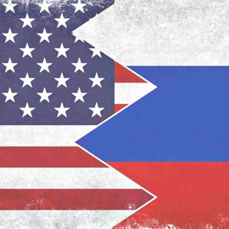 USA and Russian Flags